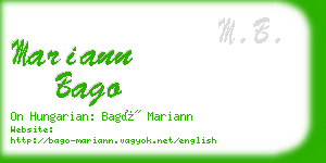 mariann bago business card